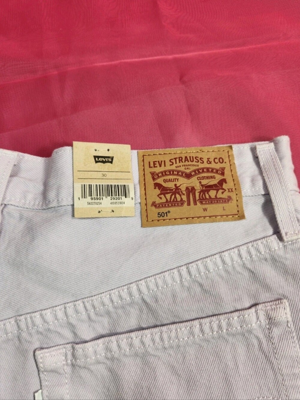 Levi's 501 Women's Shorts Size 30 Lilac High Rise Denim Cutoff Button Fly NWT 34 - Picture 5 of 6